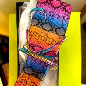 Multicolor Sandal Slides - Size: 11